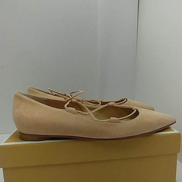 Michael Kors Cipria Beige Suede Lace Up Size 9 M - Picture 6 of 8